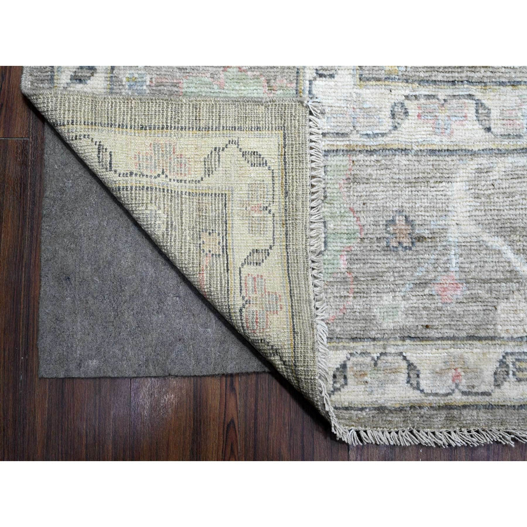 9'1" x 12'1" New Hand Knotted Grey Wool Rectangle Oriental Rug - MOA10289662