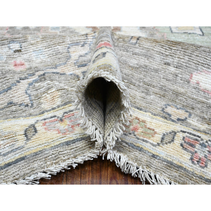 9'1" x 12'1" New Hand Knotted Grey Wool Rectangle Oriental Rug - MOA10289662