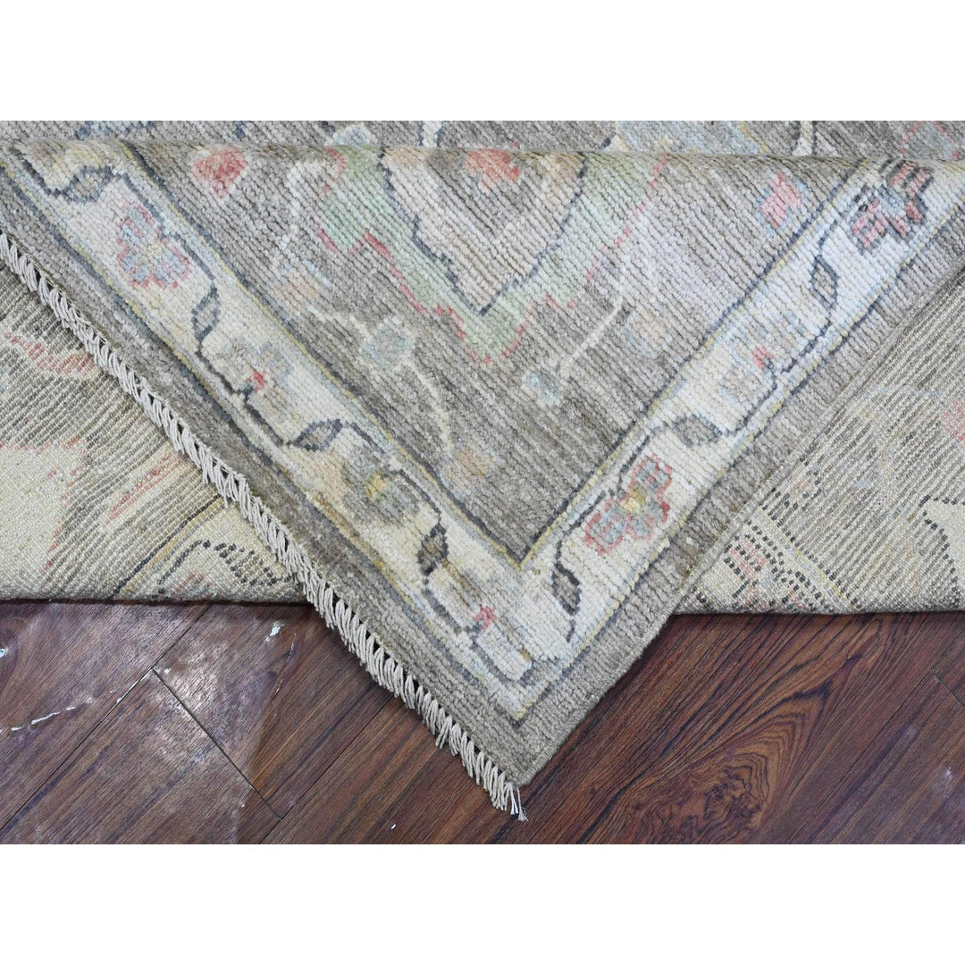 9'1" x 12'1" New Hand Knotted Grey Wool Rectangle Oriental Rug - MOA10289662