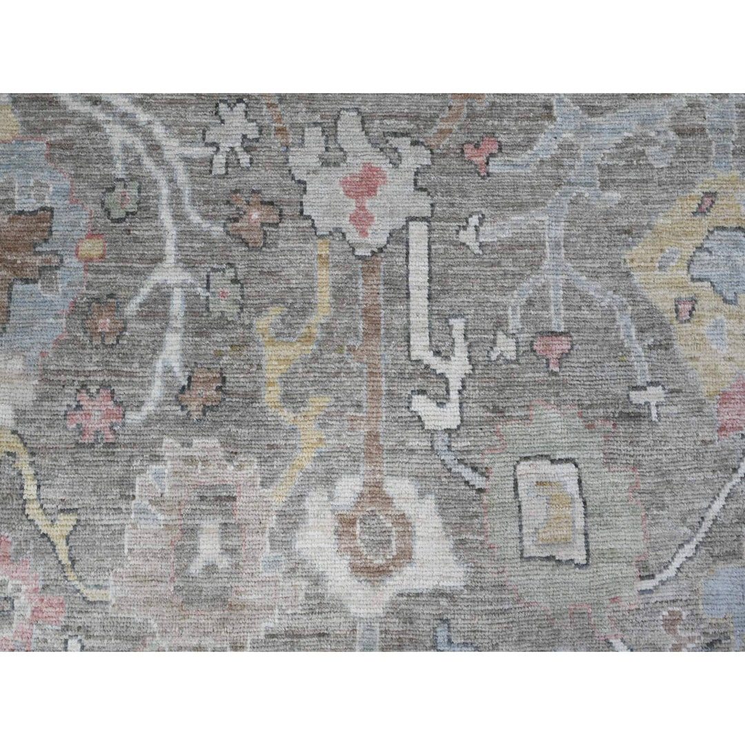 9'1" x 12'1" New Hand Knotted Grey Wool Rectangle Oriental Rug - MOA10289662