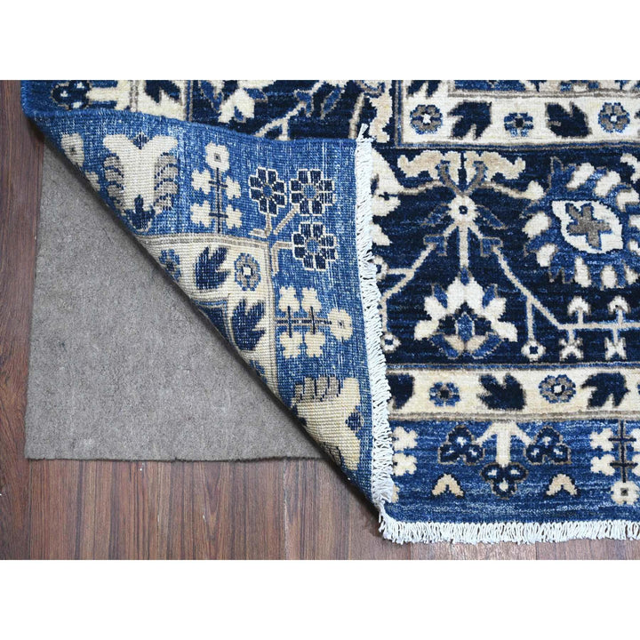 9'2" x 11'6" New Hand Knotted Blue Cotton Rectangle Oriental Rug - MOA10289664