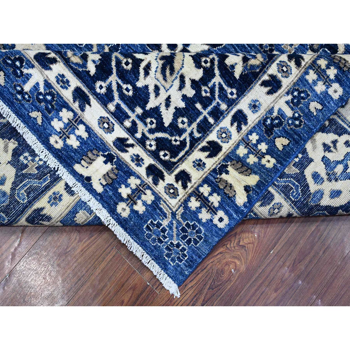 9'2" x 11'6" New Hand Knotted Blue Cotton Rectangle Oriental Rug - MOA10289664