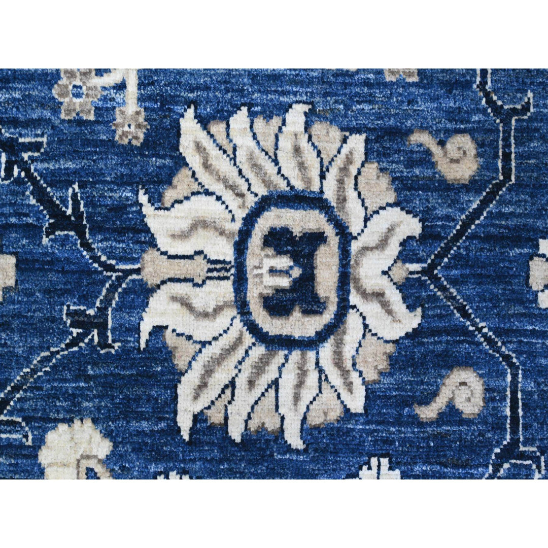 9'2" x 11'6" New Hand Knotted Blue Cotton Rectangle Oriental Rug - MOA10289664