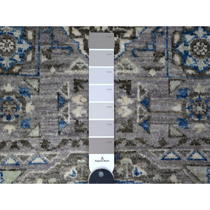 2'6" x 5'8" New Hand Knotted Grey Wool Runner Oriental Rug - MOA10289667