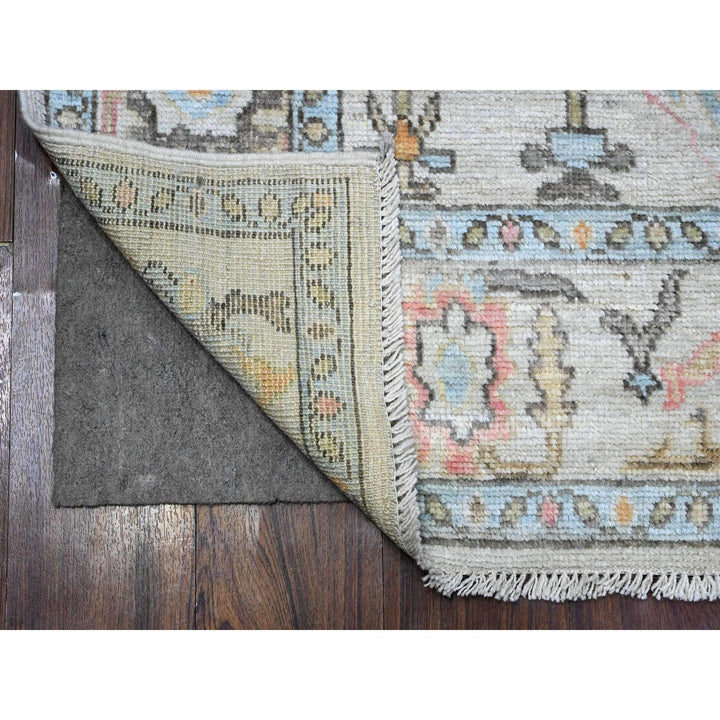 4'1" x 10'0" New Hand Knotted Grey Wool Runner Oriental Rug - MOA10289674