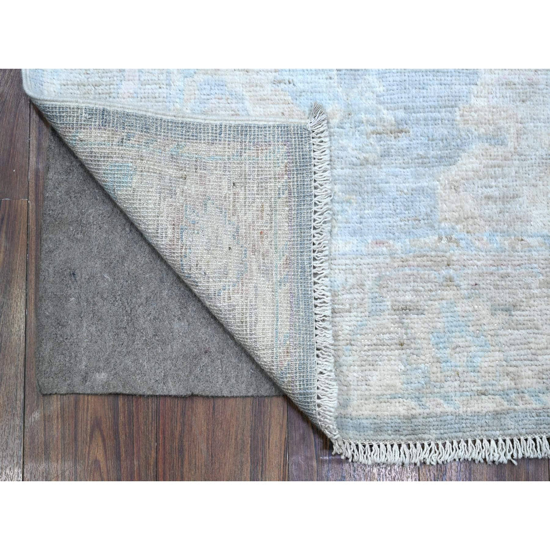 2'10" x 16'0" New Hand Knotted Blue Wool Runner Oriental Rug - MOA10289678