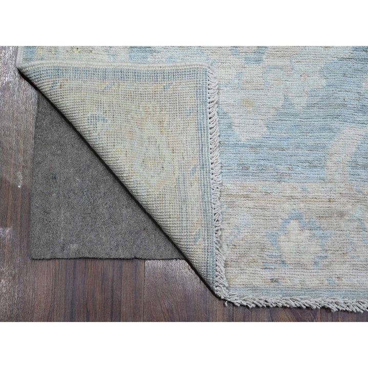 2'9" x 15'4" New Hand Knotted Blue Wool Runner Oriental Rug - MOA10289681