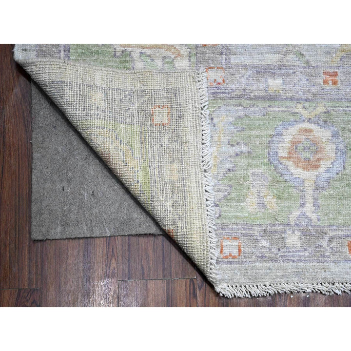 8'10" x 11'11" New Hand Knotted Grey Wool Rectangle Oriental Rug - MOA10289696