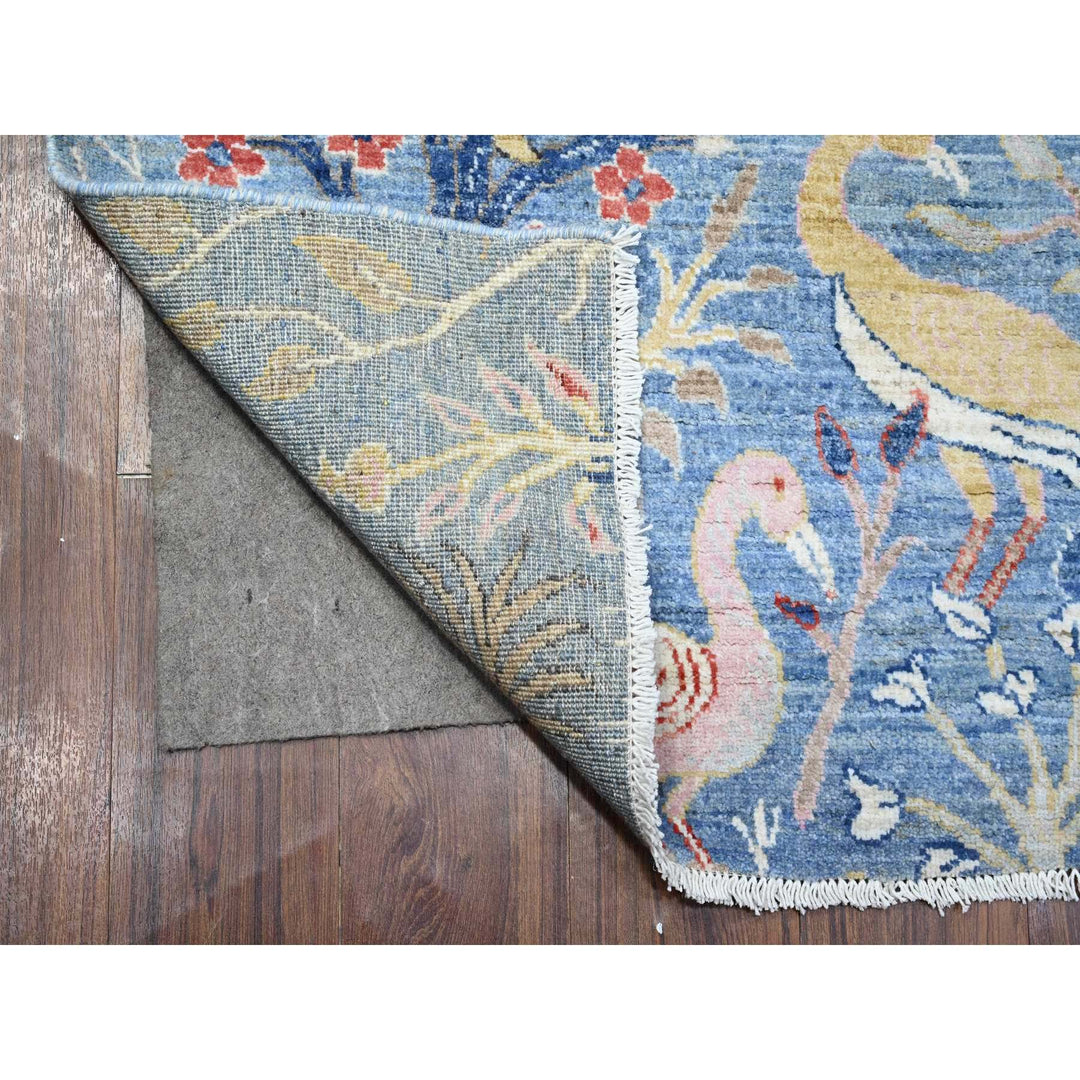 5'0" x 14'8" New Hand Knotted Blue Wool Runner Oriental Rug - MOA10289697