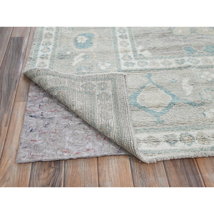9'2" x 11'10" New Hand Knotted Grey Wool Rectangle Oriental Rug - MOA102896
