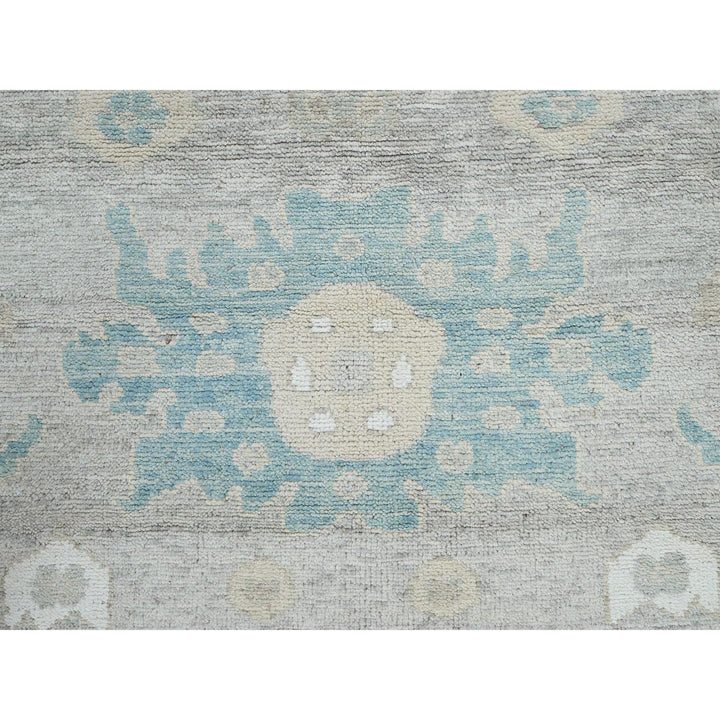 9'2" x 11'10" New Hand Knotted Grey Wool Rectangle Oriental Rug - MOA102896