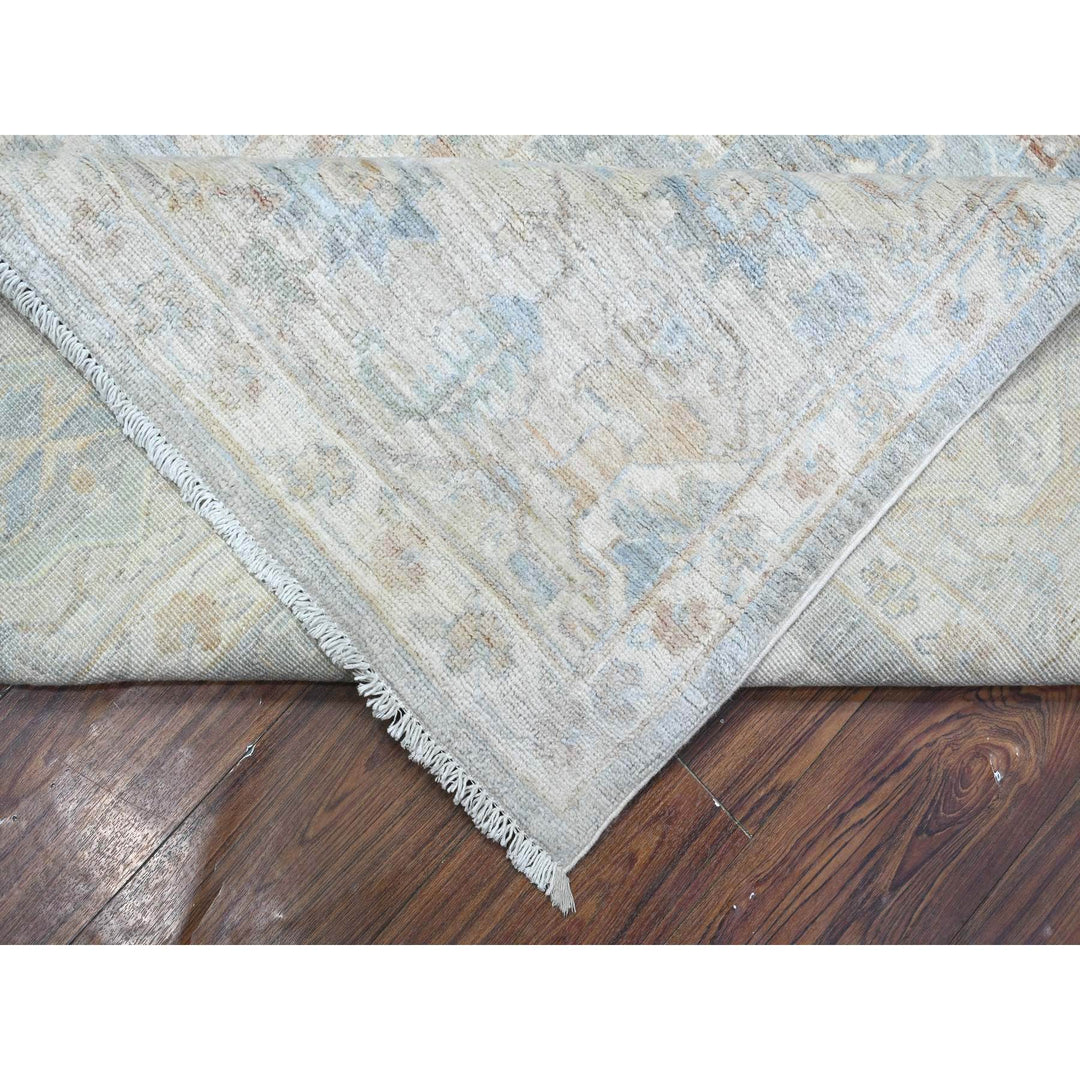 8'11" x 11'10" New Hand Knotted Grey Wool Rectangle Oriental Rug - MOA10289703