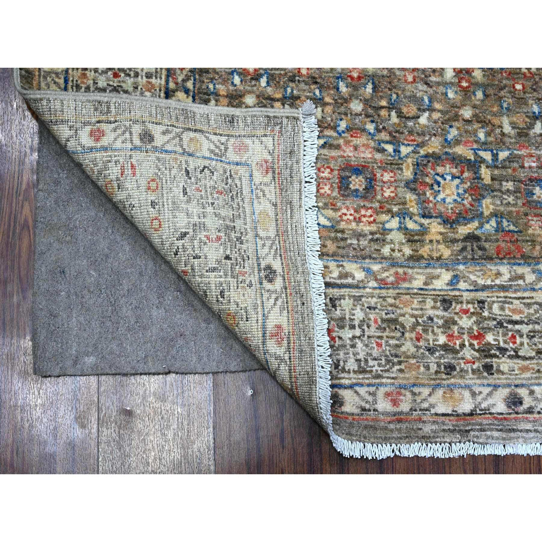 6'1" x 8'10" New Hand Knotted Grey Wool Rectangle Oriental Rug - MOA10289707