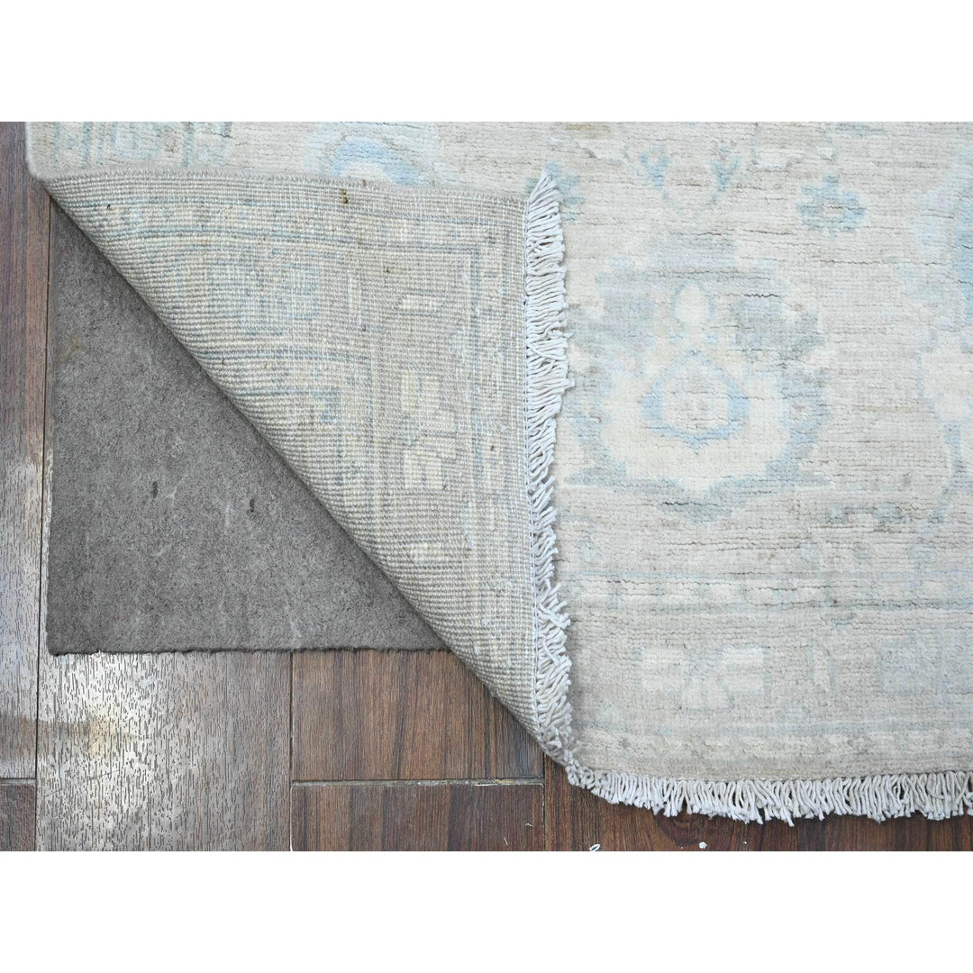 2'9" x 5'6" New Hand Knotted Grey Wool Runner Oriental Rug - MOA10289718