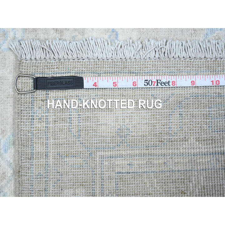 2'9" x 5'6" New Hand Knotted Grey Wool Runner Oriental Rug - MOA10289718