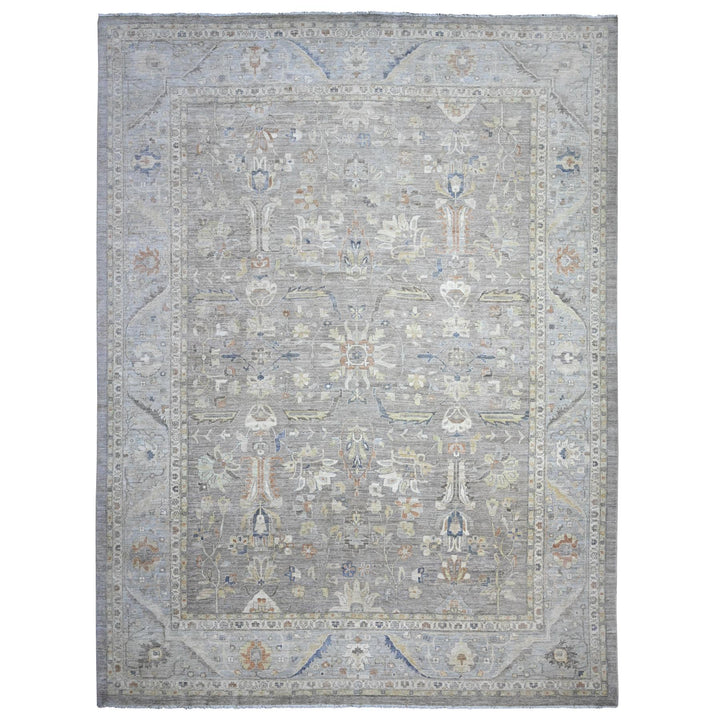 12'0" x 15'9" New Hand Knotted Grey Cotton Rectangle Oriental Rug - MOA10289724