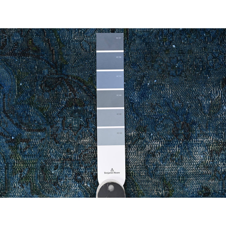 7'2" x 12'5" Vintage Hand Knotted Blue Wool Rectangle Oriental Rug - MOA10289725