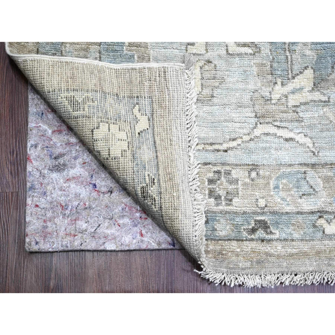 14'2" x 18'10" New Hand Knotted Grey Wool Rectangle Oriental Rug - MOA10289737
