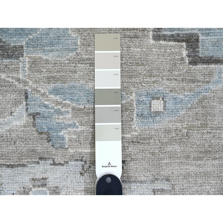 14'2" x 18'10" New Hand Knotted Grey Wool Rectangle Oriental Rug - MOA10289737