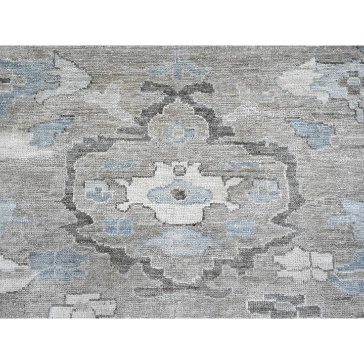 14'2" x 18'10" New Hand Knotted Grey Wool Rectangle Oriental Rug - MOA10289737