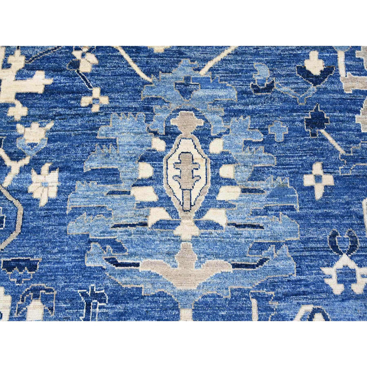 13'5" x 18'10" New Hand Knotted Blue Wool Rectangle Oriental Rug - MOA10289738