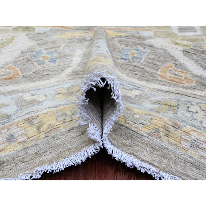 13'10" x 17'1" New Hand Knotted Grey Wool Rectangle Oriental Rug - MOA10289741