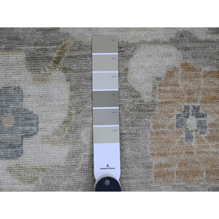 13'10" x 17'1" New Hand Knotted Grey Wool Rectangle Oriental Rug - MOA10289741
