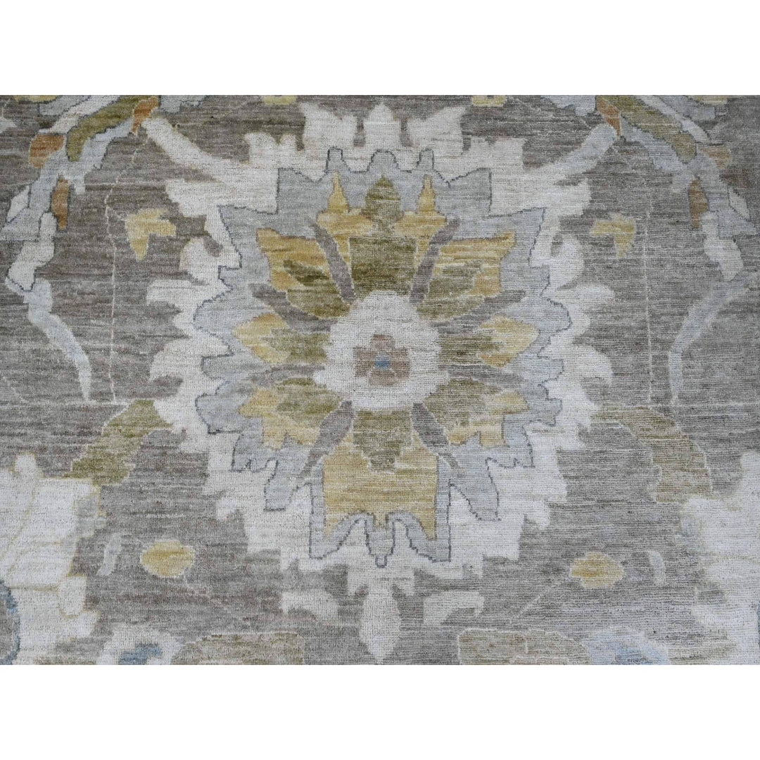 13'10" x 17'1" New Hand Knotted Grey Wool Rectangle Oriental Rug - MOA10289741