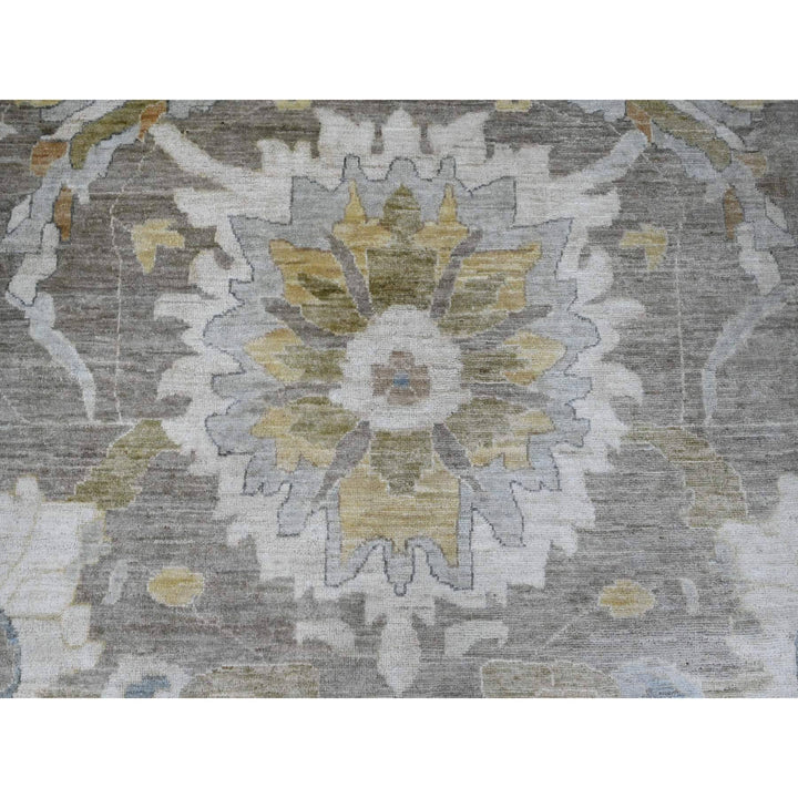13'10" x 17'1" New Hand Knotted Grey Wool Rectangle Oriental Rug - MOA10289741