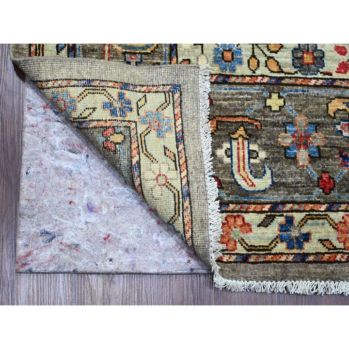 8'9" x 11'11" New Hand Knotted Grey Wool Rectangle Oriental Rug - MOA10289746