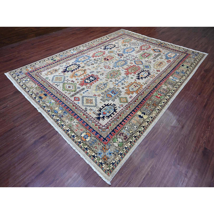 8'9" x 11'10" New Hand Knotted Grey Wool Rectangle Oriental Rug - MOA10289747