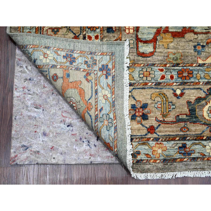 9'0" x 11'11" New Hand Knotted Grey Wool Rectangle Oriental Rug - MOA10289749