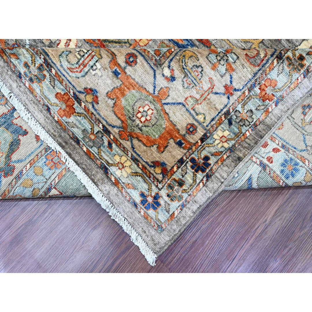 9'0" x 11'11" New Hand Knotted Grey Wool Rectangle Oriental Rug - MOA10289749