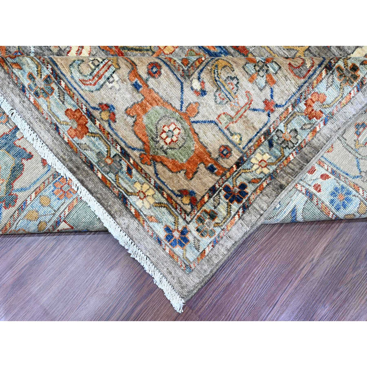 9'0" x 11'11" New Hand Knotted Grey Wool Rectangle Oriental Rug - MOA10289749