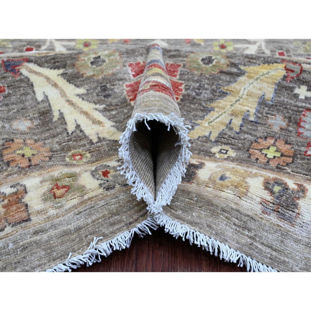 9'0" x 11'9" New Hand Knotted Grey Wool Rectangle Oriental Rug - MOA10289750