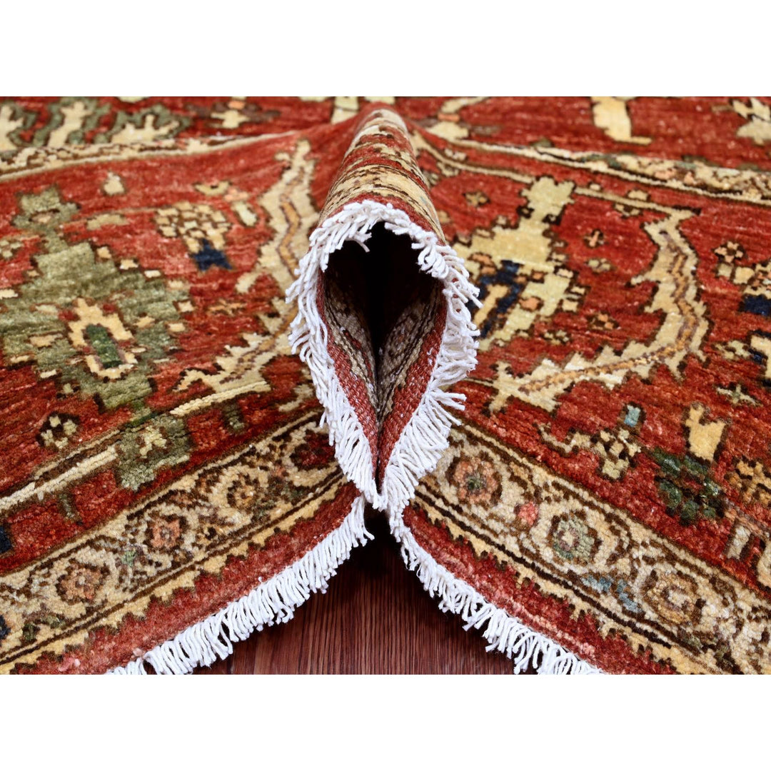 8'0" x 9'10" New Hand Knotted Red Wool Rectangle Oriental Rug - MOA10289751