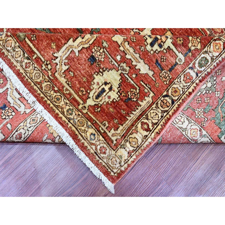 8'0" x 9'10" New Hand Knotted Red Wool Rectangle Oriental Rug - MOA10289751