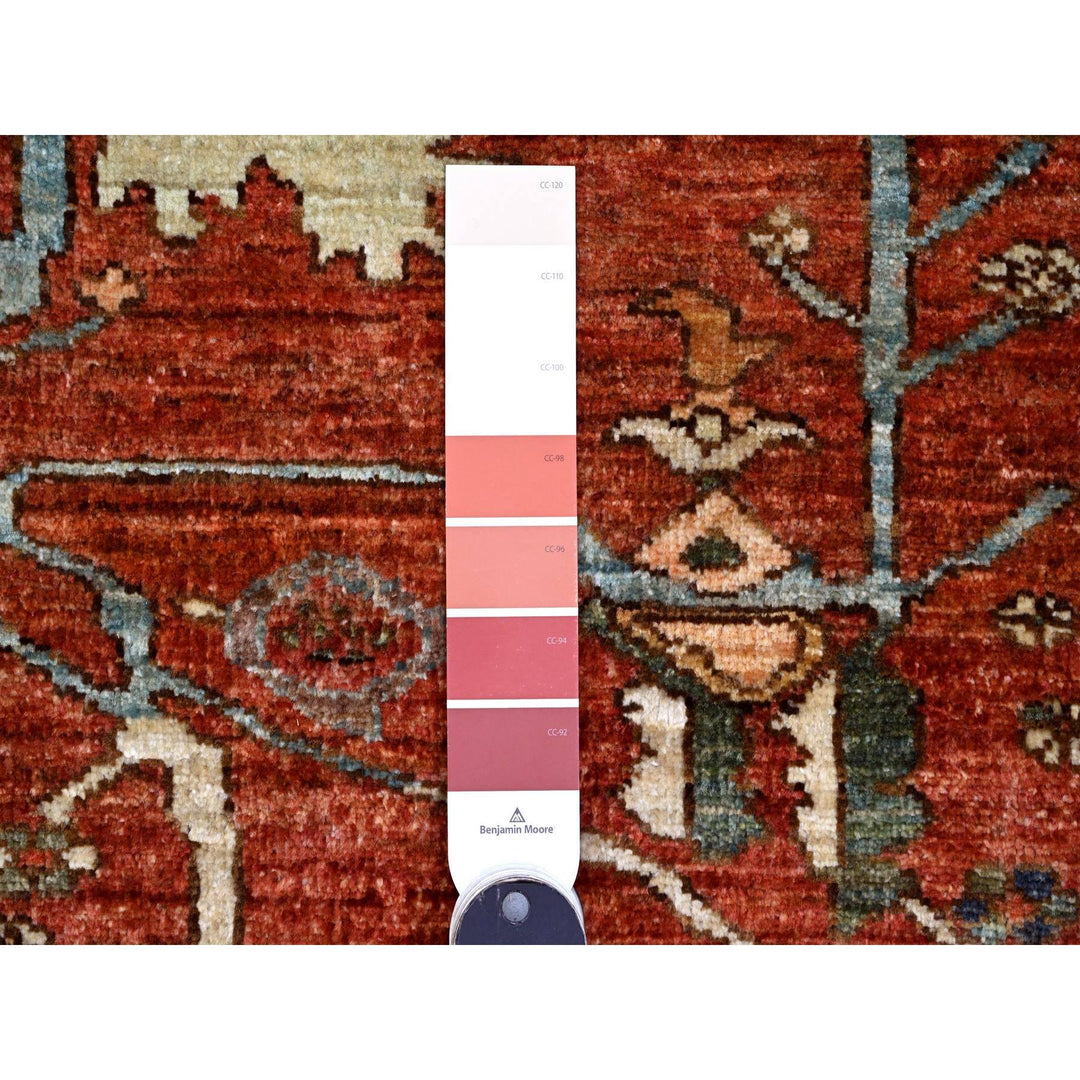 8'0" x 9'10" New Hand Knotted Red Wool Rectangle Oriental Rug - MOA10289751