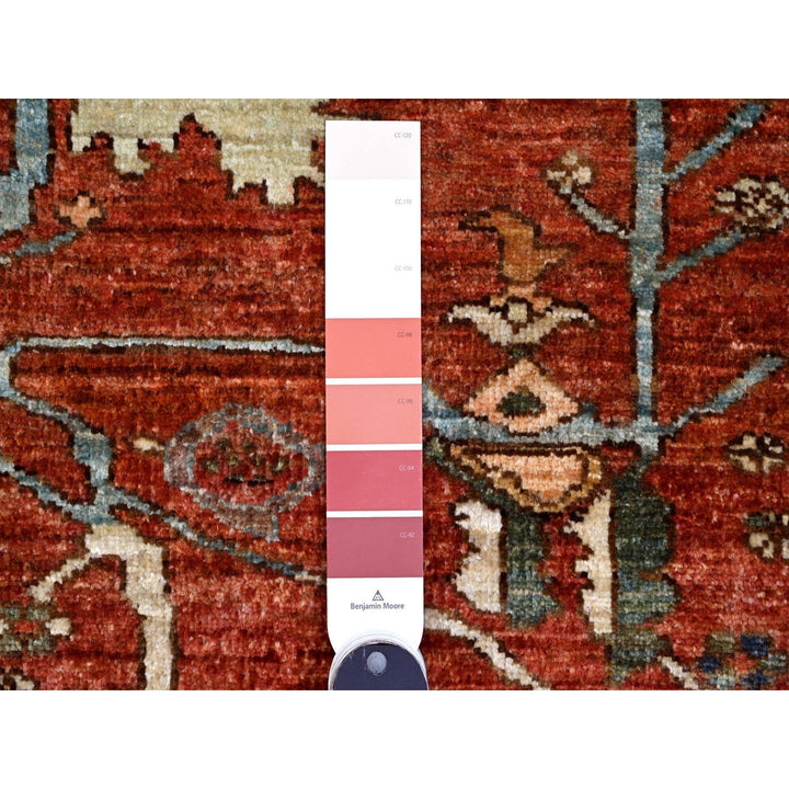 8'0" x 9'10" New Hand Knotted Red Wool Rectangle Oriental Rug - MOA10289751