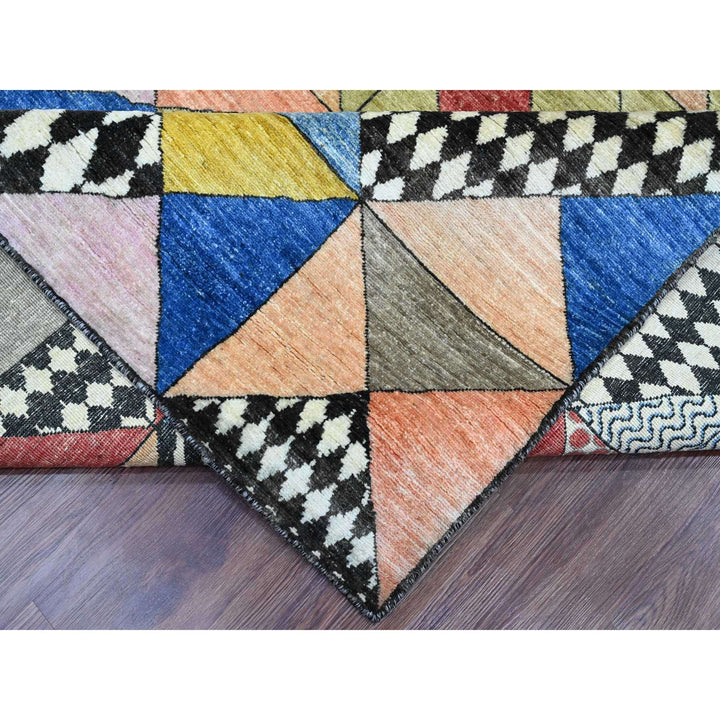8'10" x 11'9" New Hand Knotted Multicolored Wool Rectangle Oriental Rug - MOA10289771