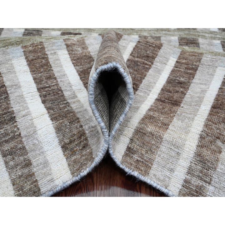 8'0" x 9'9" New Hand Knotted Brown Wool Rectangle Oriental Rug - MOA10289773