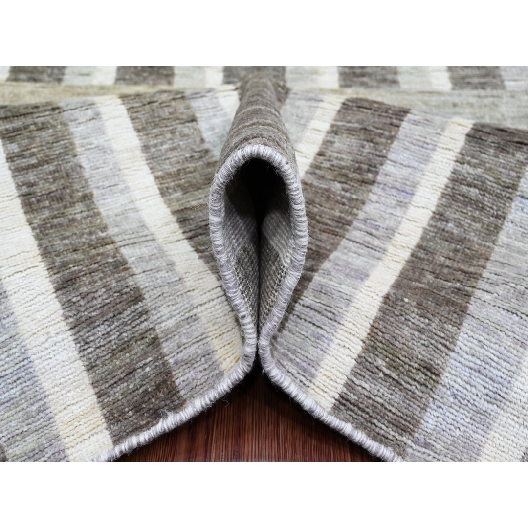 8'8" x 11'8" New Hand Knotted Brown Wool Rectangle Oriental Rug - MOA10289774