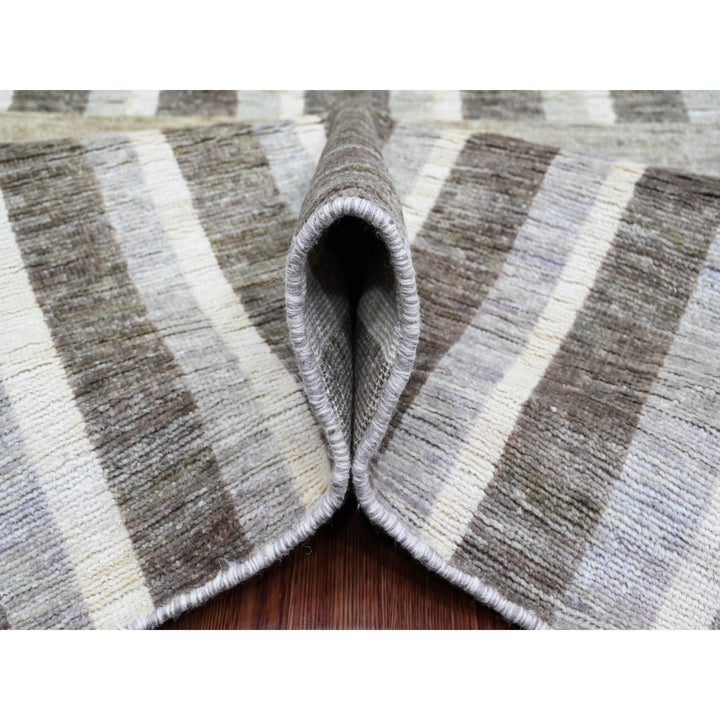 8'8" x 11'8" New Hand Knotted Brown Wool Rectangle Oriental Rug - MOA10289774