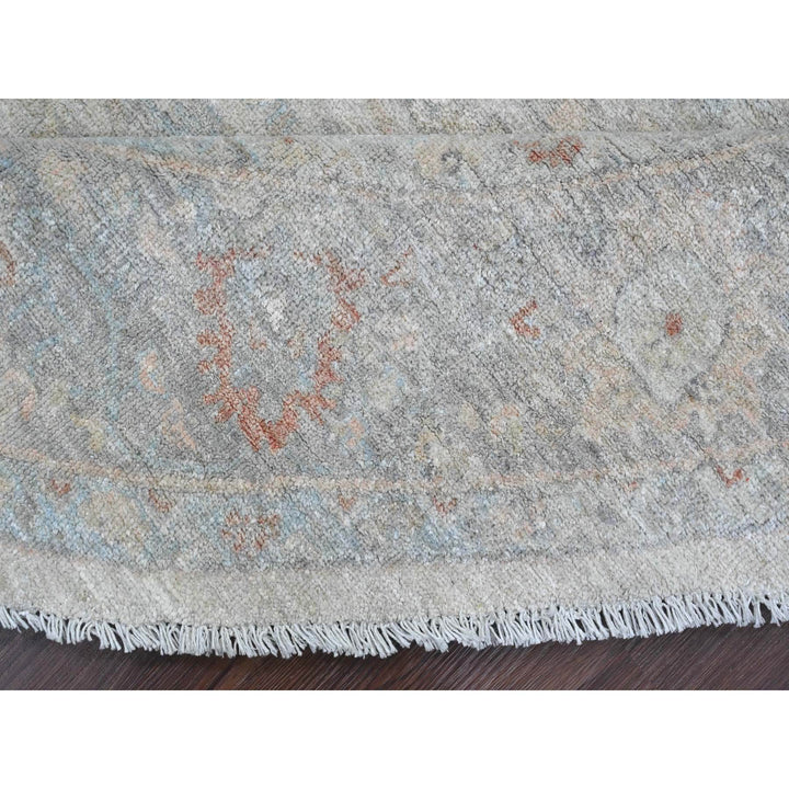 7'7" x 7'9" New Hand Knotted Ivory Wool Round Oriental Rug - MOA10289796