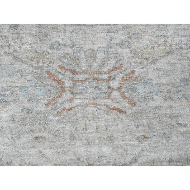 7'7" x 7'9" New Hand Knotted Ivory Wool Round Oriental Rug - MOA10289796
