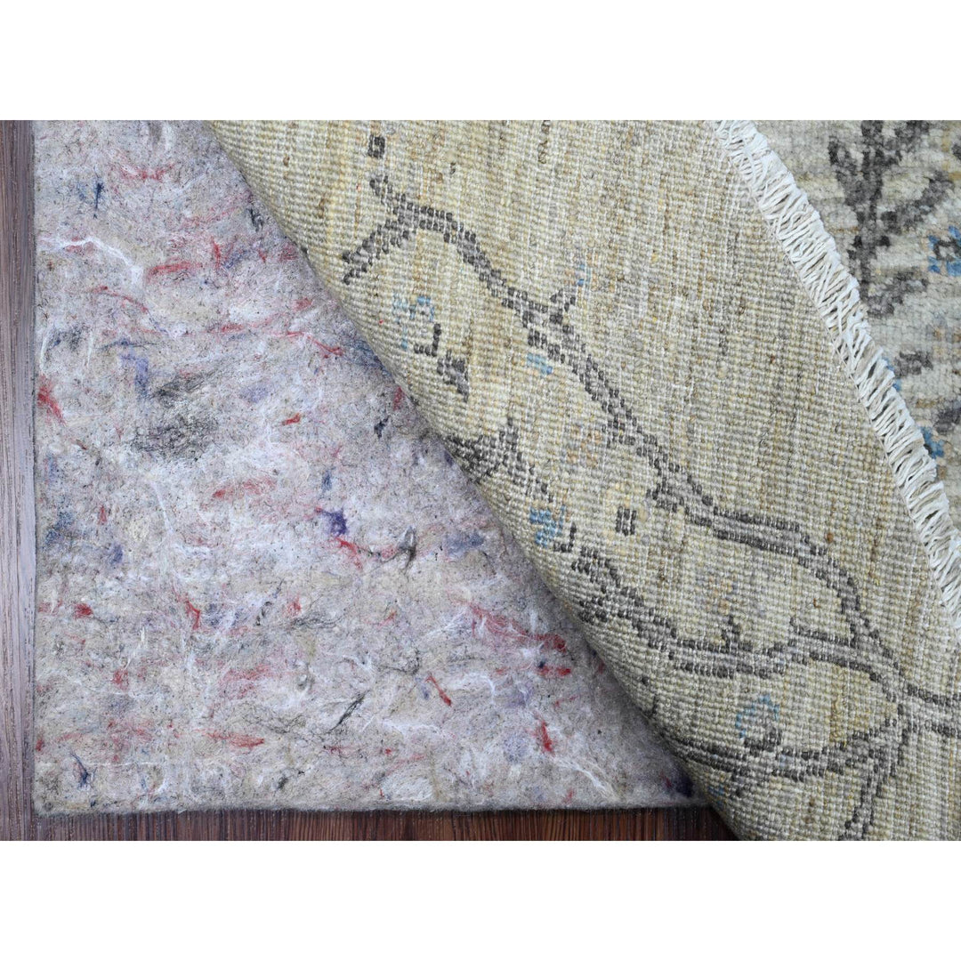 7'11" x 8'0" New Hand Knotted Grey Wool Round Oriental Rug - MOA10289797