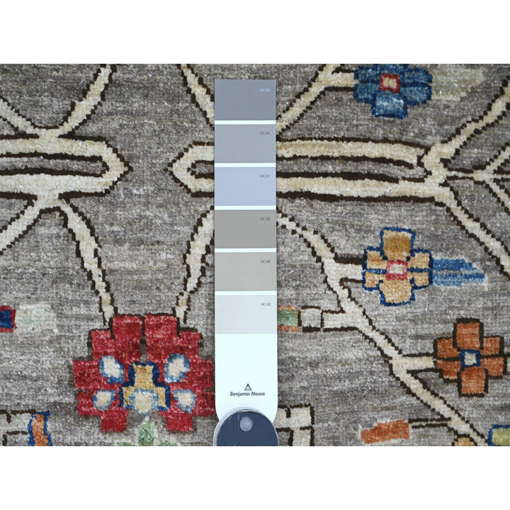 10'0" x 13'4" New Hand Knotted Grey Wool Rectangle Oriental Rug - MOA10289798