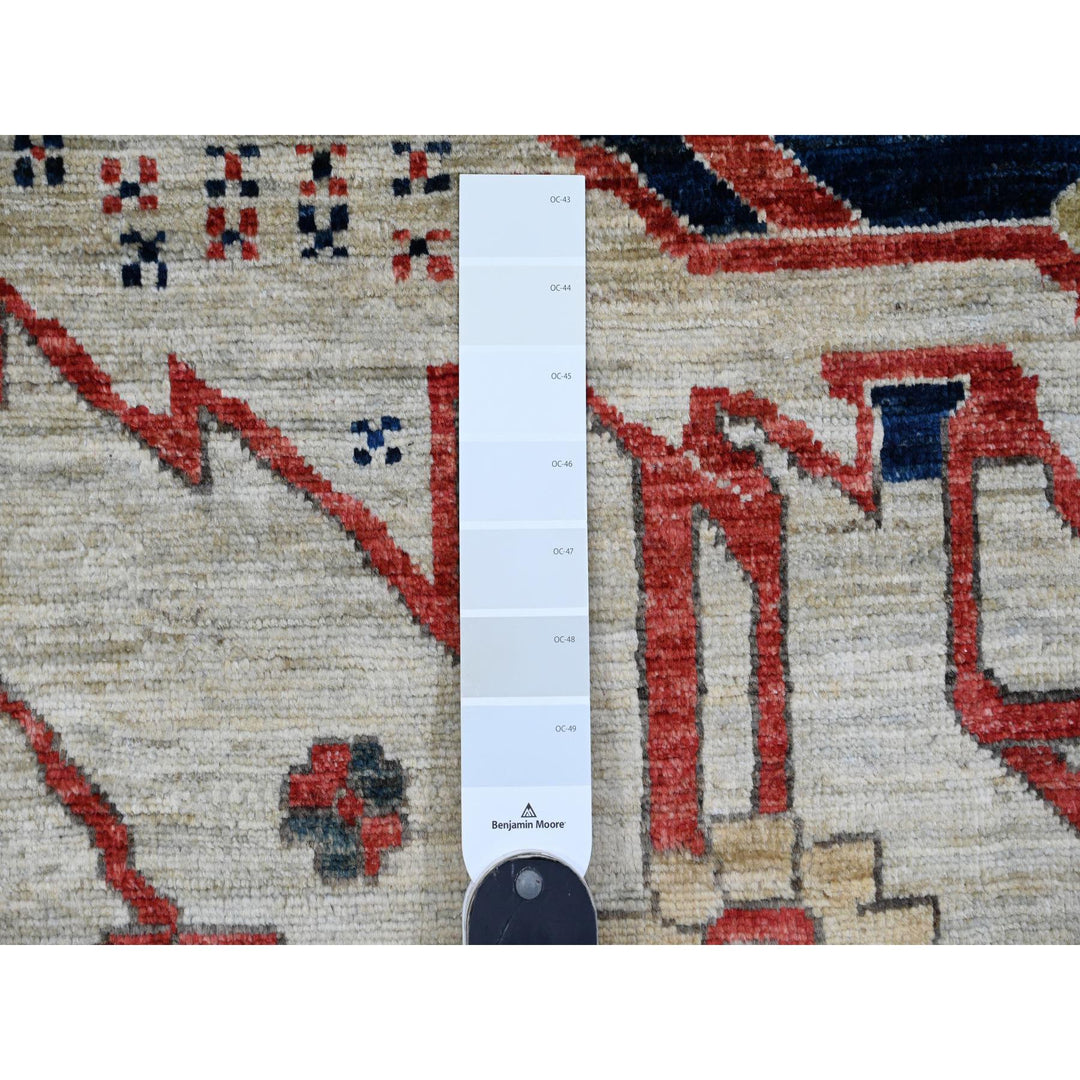 10'0" x 13'8" New Hand Knotted Ivory Wool Rectangle Oriental Rug - MOA10289799