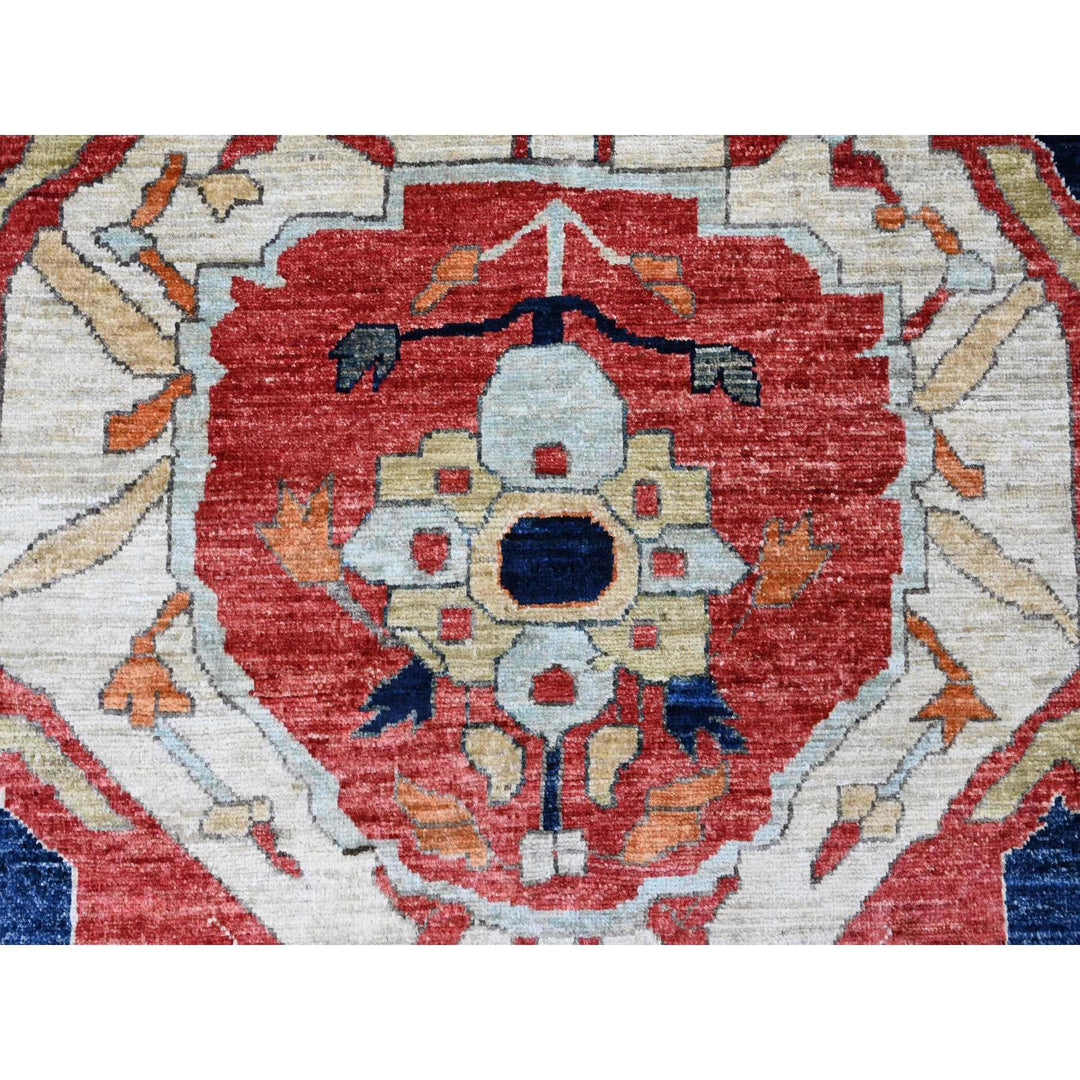 10'0" x 13'8" New Hand Knotted Ivory Wool Rectangle Oriental Rug - MOA10289799