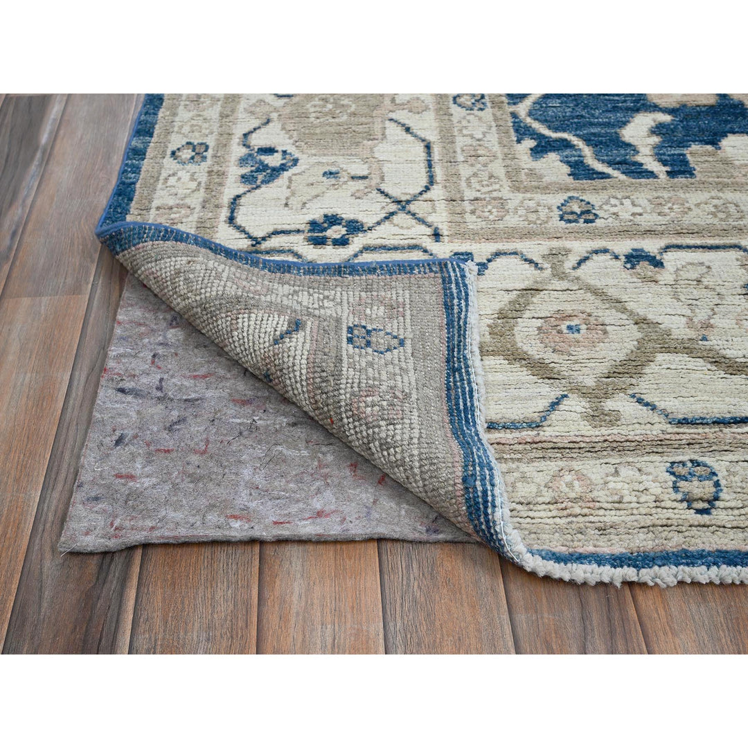 8'11" x 11'11" New Hand Knotted Blue Wool Rectangle Oriental Rug - MOA102897